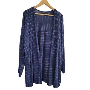 Torrid Navy Multicolor Striped Cardigan